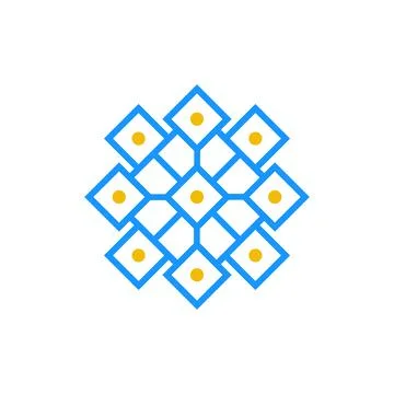 Line icon square data with dots design vector illustration. Stockillustratie