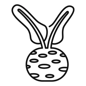 Line icon style fresh celery root vegetable illustration Stock Illustration