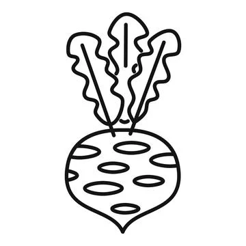Line icon style illustration of a beetroot growing 스톡 일러스트