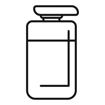 Line icon style illustration of a refillable bottle for shampoo or body wash 스톡 일러스트