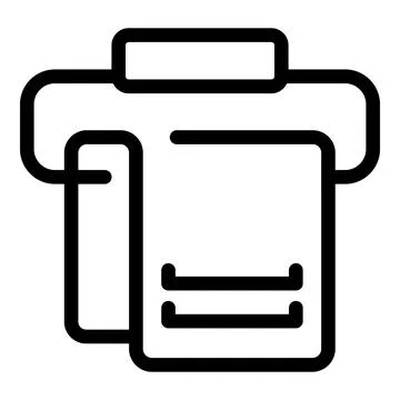 Line icon style office printer printing documents Stock Illustration