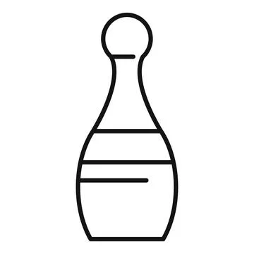 Line icon style simple bowling pin standing up Illustration