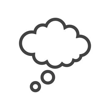 Line icon thought bubble thinking cloud design vector illustration Illustrazione stock
