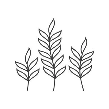 Line icon three leaf flat vector on white background Illustrazione stock