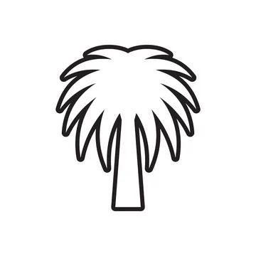 Line icon tree dates or palm tree isolated on white background. Stock Illustration