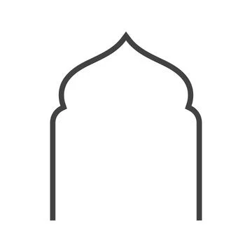 Line icon window mosque flat vector illustration Stock Illustration