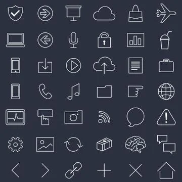 Line icons for apps, web design and beautiful interface Stock-Illustration