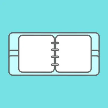 Line icons flat design elements. Modern vector pictogram of Notepad Illustrazione stock