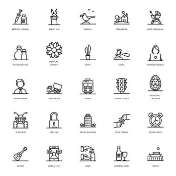 Line Icons Pack Stock Illustration