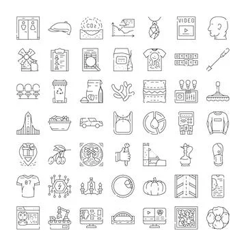 Line icons set conceptual elements vector collection Stockillustratie