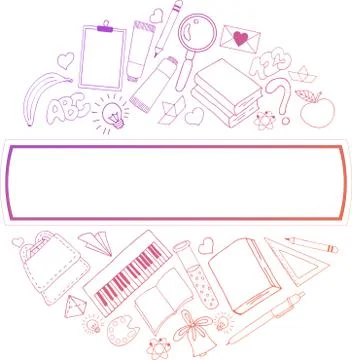 Line icons set of education process, music, sport, distance education, basic and Stock Illustration