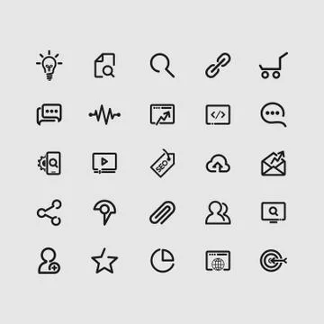 Line Icons Set Stock Illustration