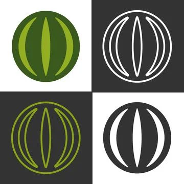 Line icons showcasing watermelon in a simple and modern style Stock Illustration