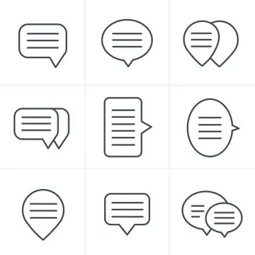 Line Icons Style Speech bubble icon set Stock Illustration