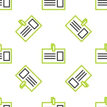 Line Identification badge icon isolated seamless pattern on white background. It Stock Illustration