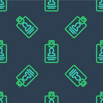 Line Identification badge icon isolated seamless pattern on blue background.. Stock Illustration