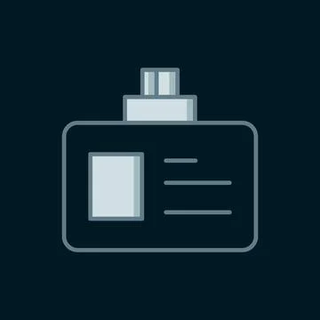 Line Identification badge icon isolated on black background. It can be used.. Stock Illustration