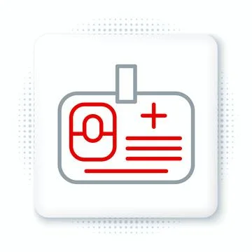 Line Identification badge icon isolated on white background. It can be used.. Stock Illustration