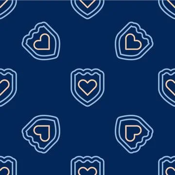 Line Immune system icon isolated seamless pattern on blue background. Medical Illustrazione stock