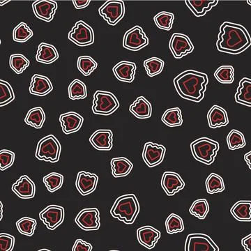 Line Immune system icon isolated seamless pattern on black background. Medical Illustrazione stock