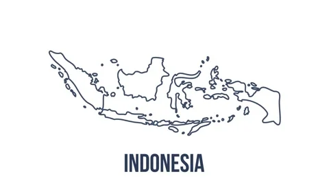 Line Indonesia Animated Map With Alpha Channel. Motion graphics. Stock Footage 150768217