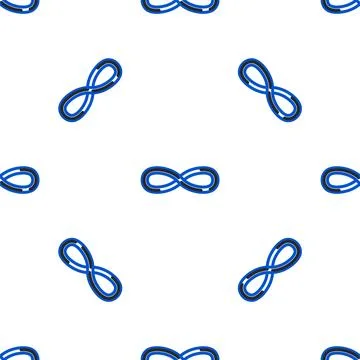 Line Infinity icon isolated seamless pattern on white background. Colorful ou Illustrazione stock
