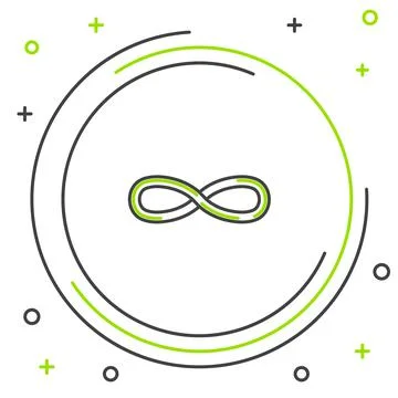 Line Infinity icon isolated on white background. Colorful outline concept Stock Illustration