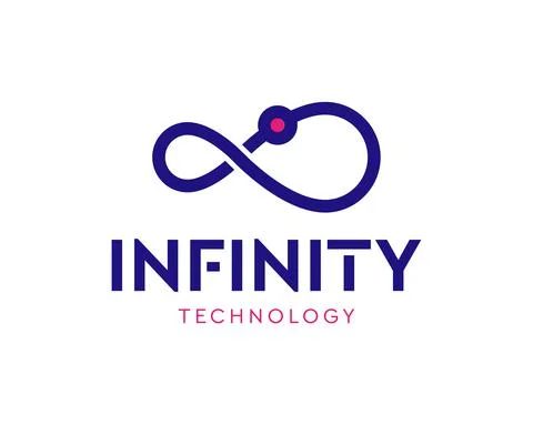 Line Infinity Logo isolated on white Background. Flat Vector Technology Logo  Stock Illustration