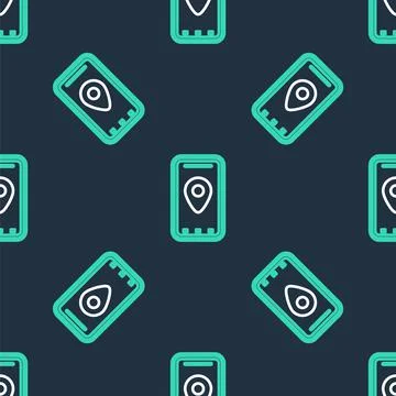 Line Infographic of city map navigation icon isolated seamless pattern on black 스톡 일러스트