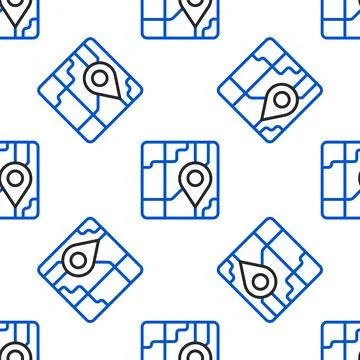 Line Infographic of city map navigation icon isolated seamless pattern on white Stock Illustration