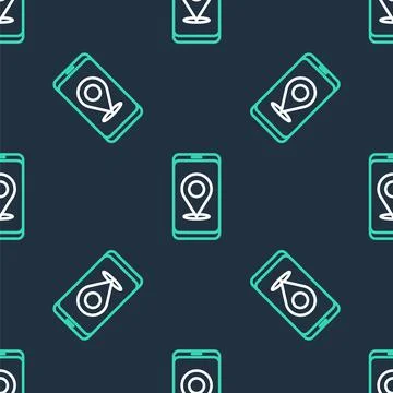Line Infographic of city map navigation icon isolated seamless pattern on black 스톡 일러스트