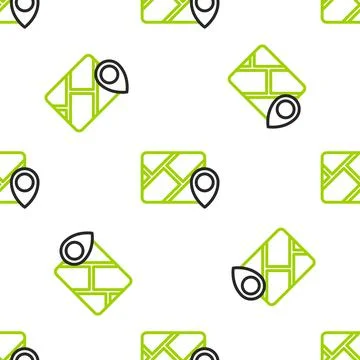 Line Infographic of city map navigation icon isolated seamless pattern on white 스톡 일러스트