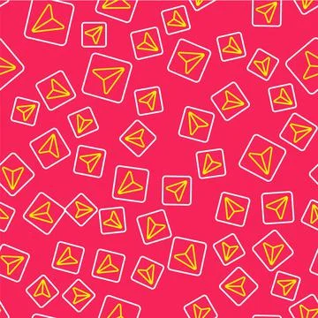 Line Infographic of city map navigation icon isolated seamless pattern on red 스톡 일러스트