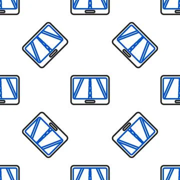 Line Infographic of city map navigation icon isolated seamless pattern on white Stock Illustration