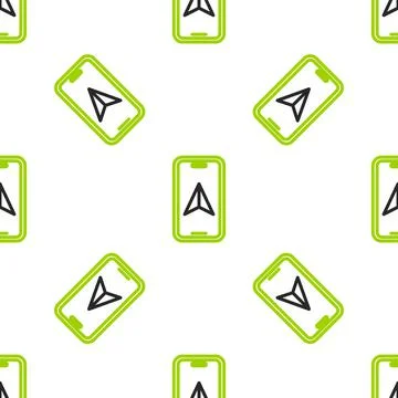 Line Infographic of city map navigation icon isolated seamless pattern on white Stock Illustration
