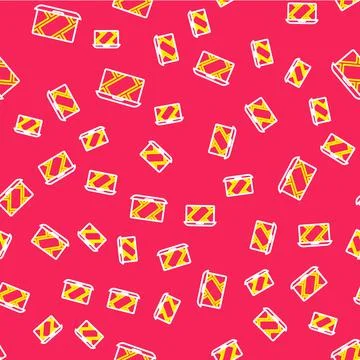 Line Infographic of city map navigation icon isolated seamless pattern on red Illustrazione stock