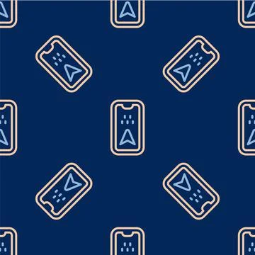 Line Infographic of city map navigation icon isolated seamless pattern on blue 스톡 일러스트