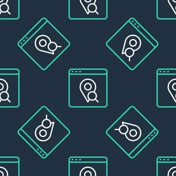 Line Infographic of city map navigation icon isolated seamless pattern on black Illustrazione stock
