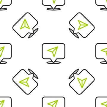 Line Infographic of city map navigation icon isolated seamless pattern on white 스톡 일러스트