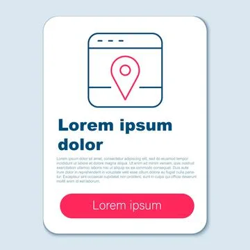 Line Infographic of city map navigation icon isolated on grey background. Mobile Illustrazione stock