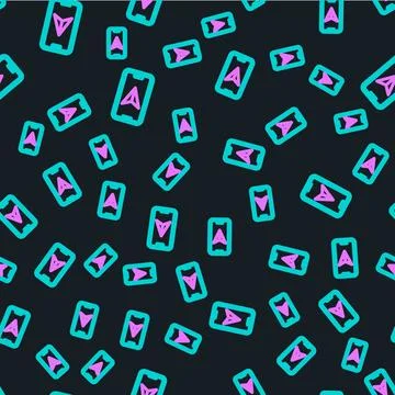 Line Infographic of city map navigation icon isolated seamless pattern on black 스톡 일러스트