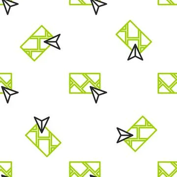 Line Infographic of city map navigation icon isolated seamless pattern on white イラスト素材