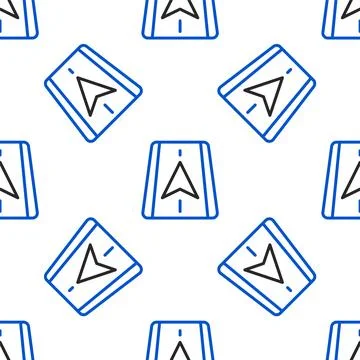 Line Infographic of city map navigation icon isolated seamless pattern on white Stock Illustration