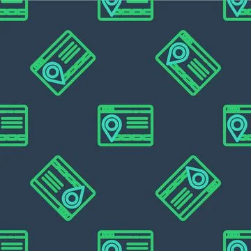 Line Infographic of city map navigation icon isolated seamless pattern on blu 스톡 일러스트