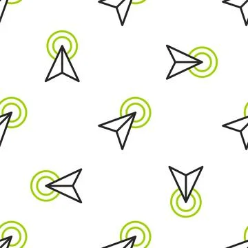 Line Infographic of city map navigation icon isolated seamless pattern on whi Stock Illustration