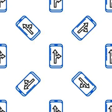 Line Infographic of city map navigation icon isolated seamless pattern on whi Stock Illustration