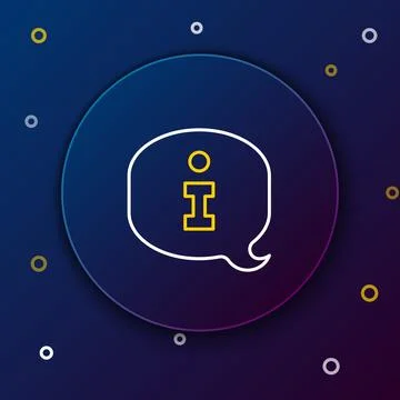 Line Information icon isolated on blue background. Colorful outline concept.. Stock Illustration