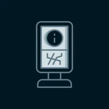 Line Information stand icon isolated on black background. Flat filled outli.. Stock Illustration