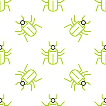 Line Insect fly icon isolated seamless pattern on white background. Vector Stock Illustration