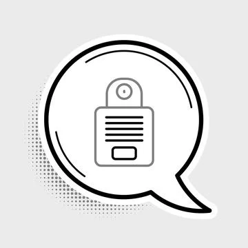 Line Intercom icon isolated on grey background. Colorful outline concept. Vector Stock Illustration